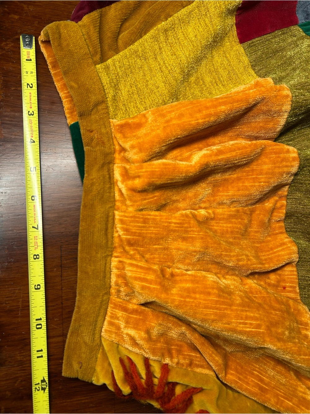 Vintage patchwork velvet quilt skirt sm/med - Picture 5 of 11